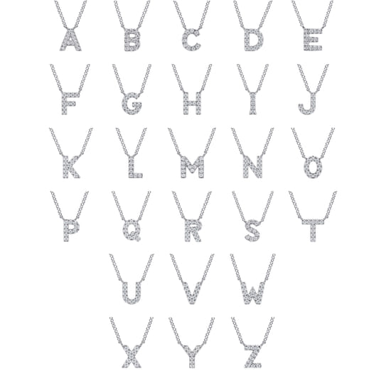 14K White Gold Diamond A Initial Pendant Necklace angle 4