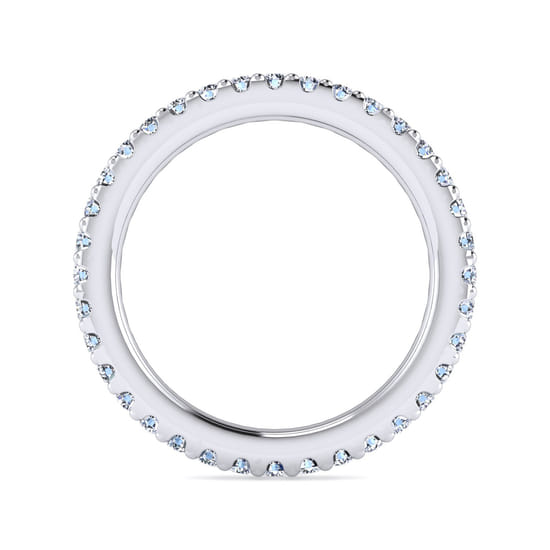 14K White Gold Diamond Anniversary Band angle 2