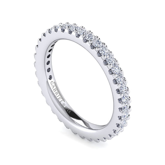 14K White Gold Diamond Anniversary Band angle 3