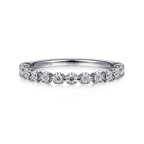 14K White Gold Diamond Band Ring