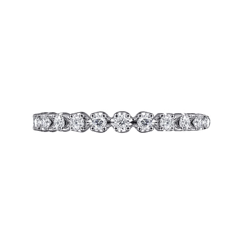 14K White Gold Diamond Band Ring