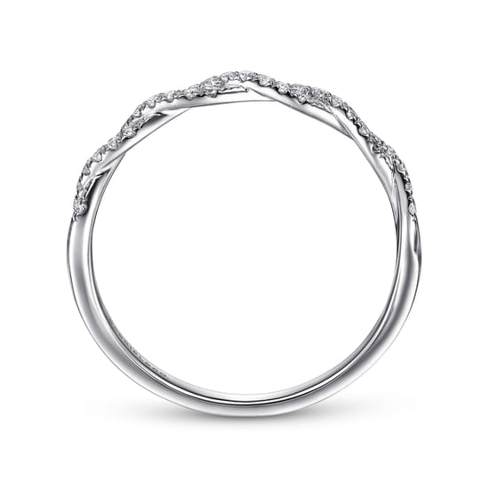 14K White Gold Diamond Band Ring angle 2