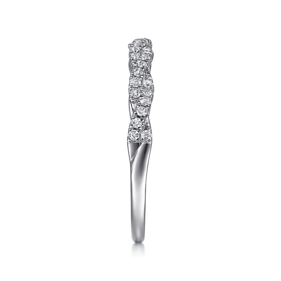 14K White Gold Diamond Band Ring angle 4