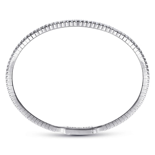 14K White Gold Diamond Bangle