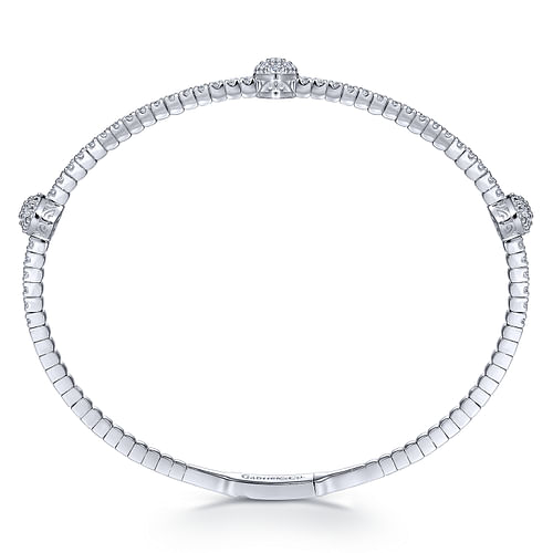 14K White Gold Diamond Bangle