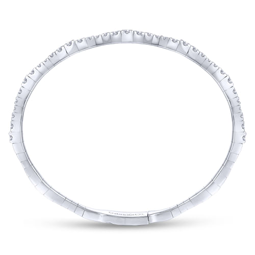 14K White Gold Diamond Bangle
