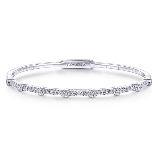 Gabriel - 14K White Gold Diamond Bangle