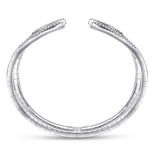 14K White Gold Diamond Bangle