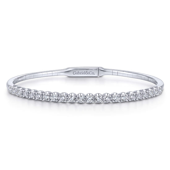 Gabriel - 14K White Gold Diamond Bangle