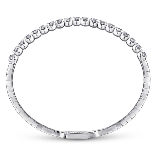 14K White Gold Diamond Bangle