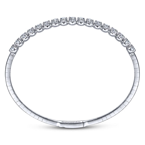 14K White Gold Diamond Bangle