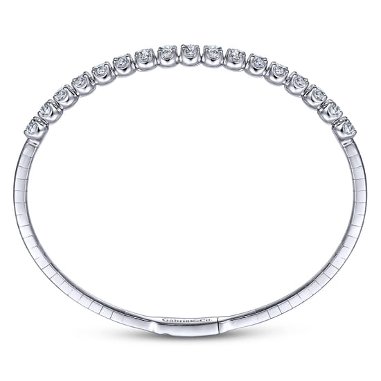 14K White Gold Diamond Bangle angle 3