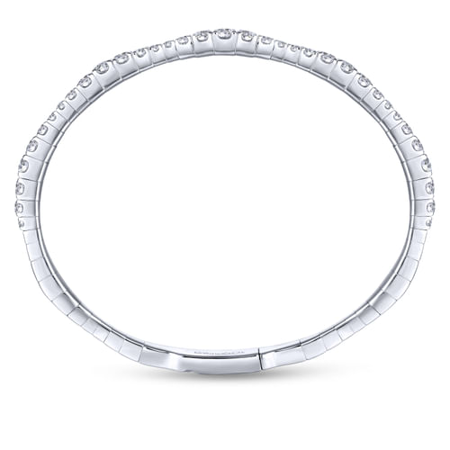 14K White Gold Diamond Bangle