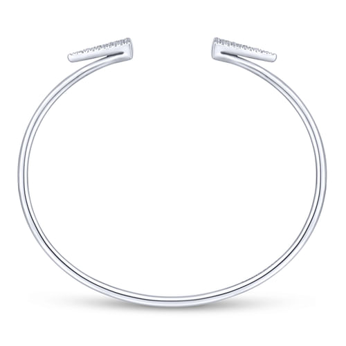 14K White Gold Diamond Bangle