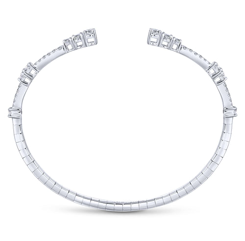 14K White Gold Diamond Bangle