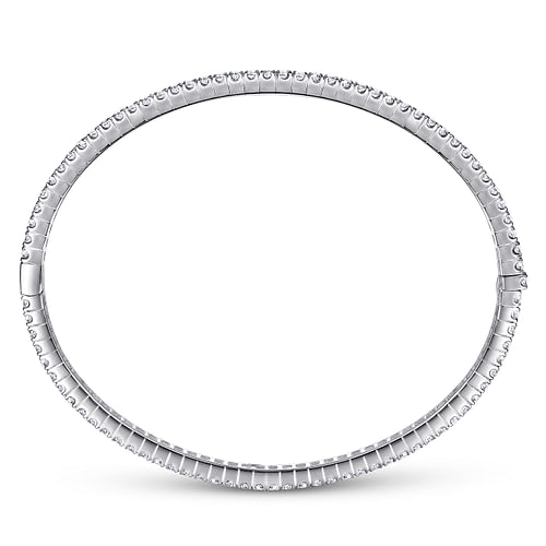 14K White Gold Diamond Bangle