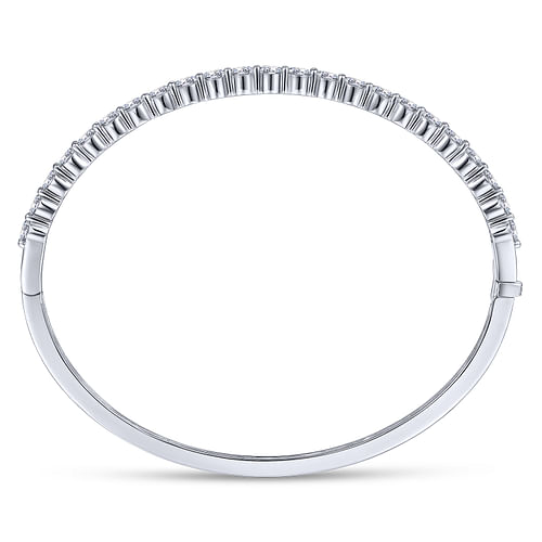 14K White Gold Diamond Bangle