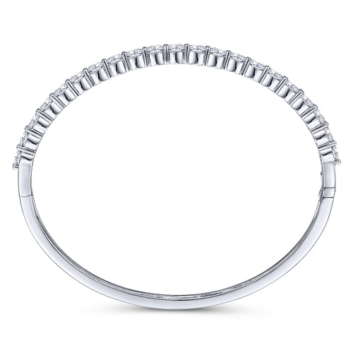 14K White Gold Diamond Bangle