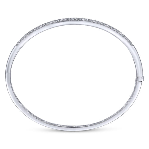 14K White Gold Diamond Bangle