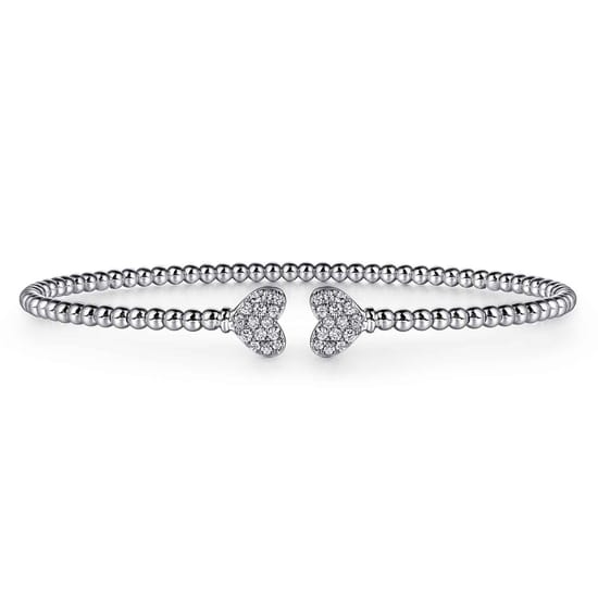 14K White Gold Diamond Bangle