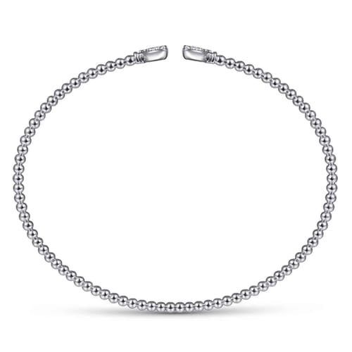 14K White Gold Diamond Bangle