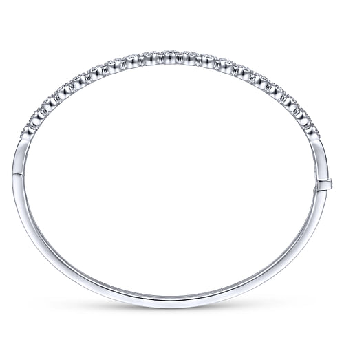 14K White Gold Diamond Bangle