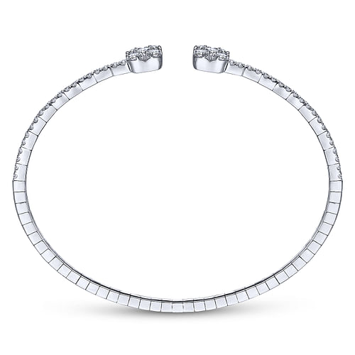 14K White Gold Diamond Bangle