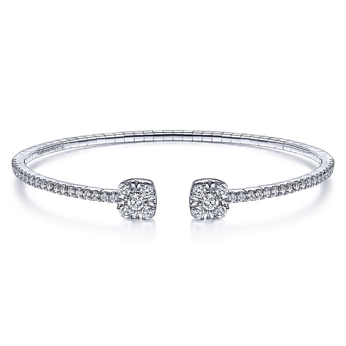 14K White Gold Diamond Bangle