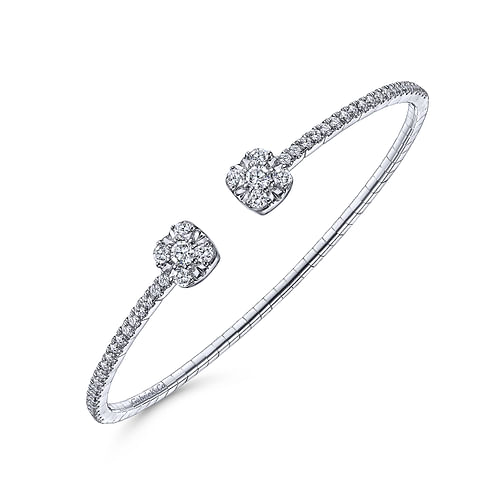 14K White Gold Diamond Bangle