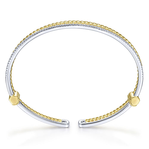 14K White Gold Diamond Bangle