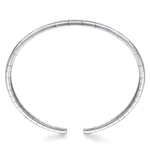14K White Gold Diamond Bangle