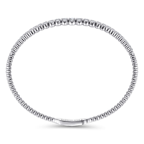 14K White Gold Diamond Bangle