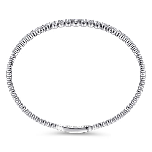 14K White Gold Diamond Bangle