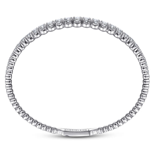 14K White Gold Diamond Bangle