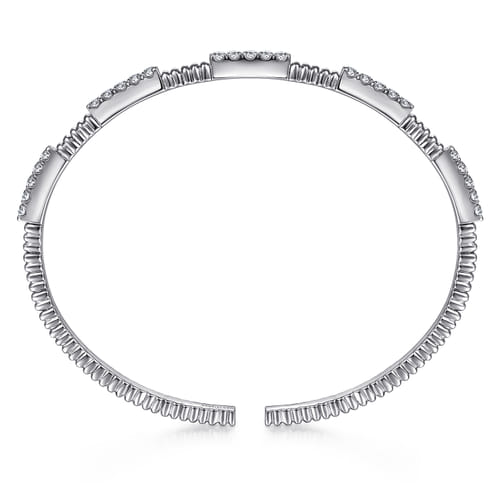 14K White Gold Diamond Bangle