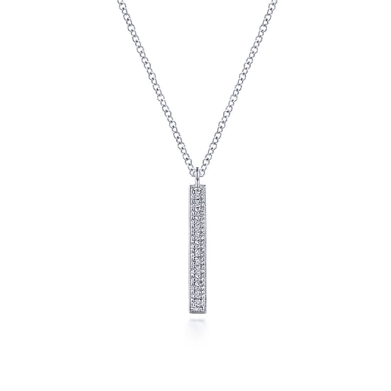 Gabriel - 14K White Gold Diamond Bar Pendant Necklace