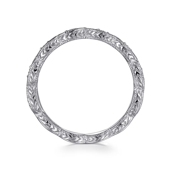 14K White Gold Diamond Bujukan Marquise Station Ring angle 2
