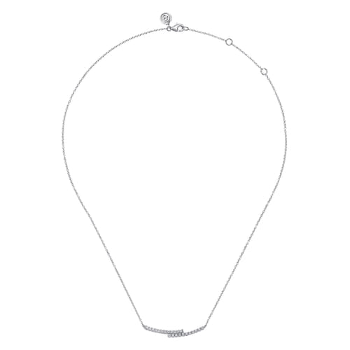 14K White Gold Diamond Bypass Bar Necklace 14K White Gold Diamond Bypass Bar Necklace
