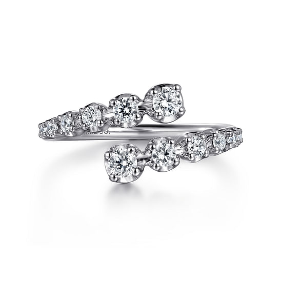 Gabriel - 14K White Gold Diamond Bypass Ring