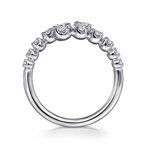 14K White Gold Diamond Bypass Ring