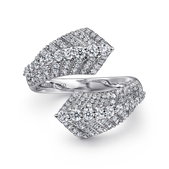 Gabriel - 14K White Gold Diamond Bypass Ring