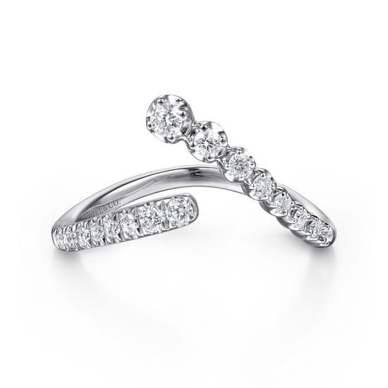 Gabriel - 14K White Gold Diamond Bypass Ring