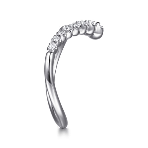14K White Gold Diamond Bypass Ring
