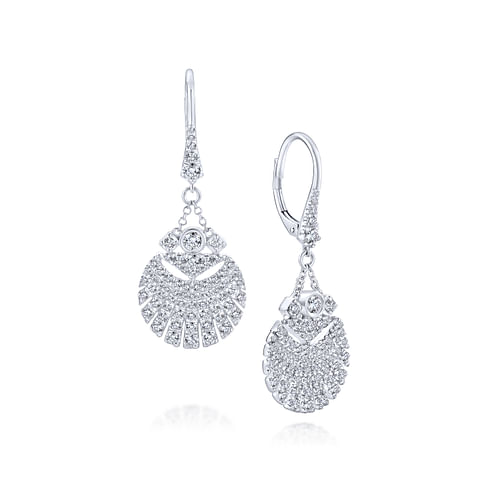 14K White Gold Diamond Chandelier Earrings