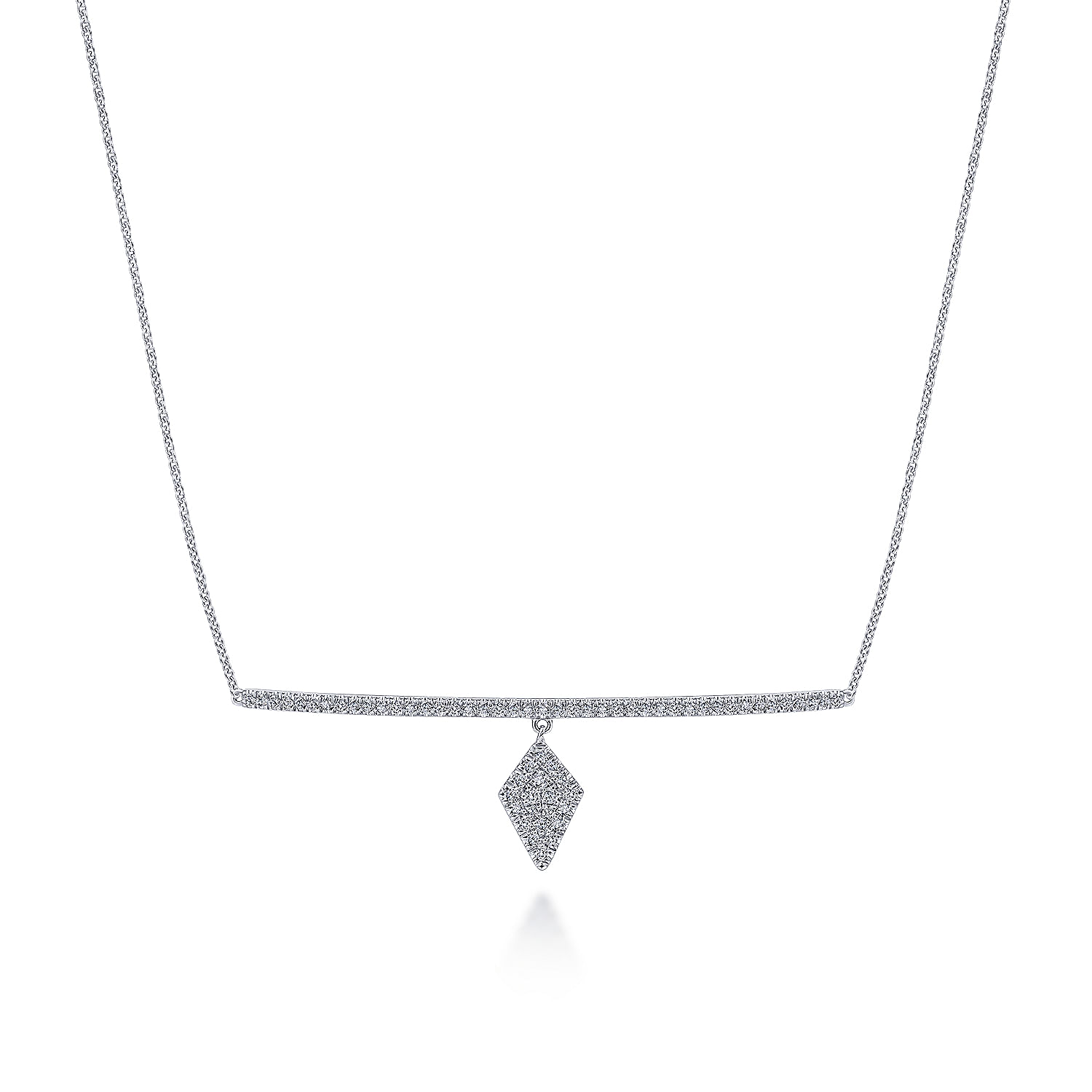 14K White Gold Diamond Charm Choker Necklace