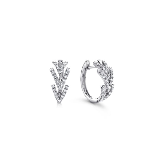 Gabriel - 14K White Gold Diamond Chevron Earrings