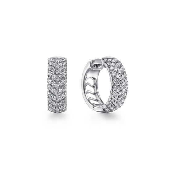 Gabriel - 14K White Gold Diamond Chevron Earrings