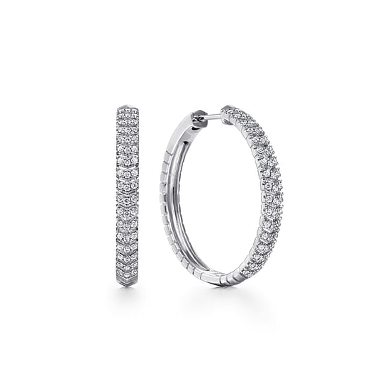 Gabriel - 14K White Gold Diamond Chevron Earrings