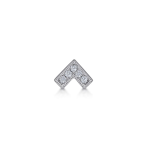 14K White Gold Diamond Chevron Earrings