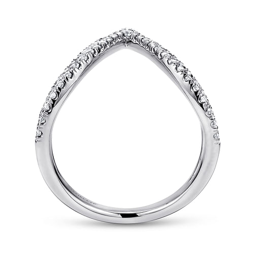 14K White Gold Diamond Chevron Ladies' Ring